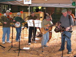 A band performing